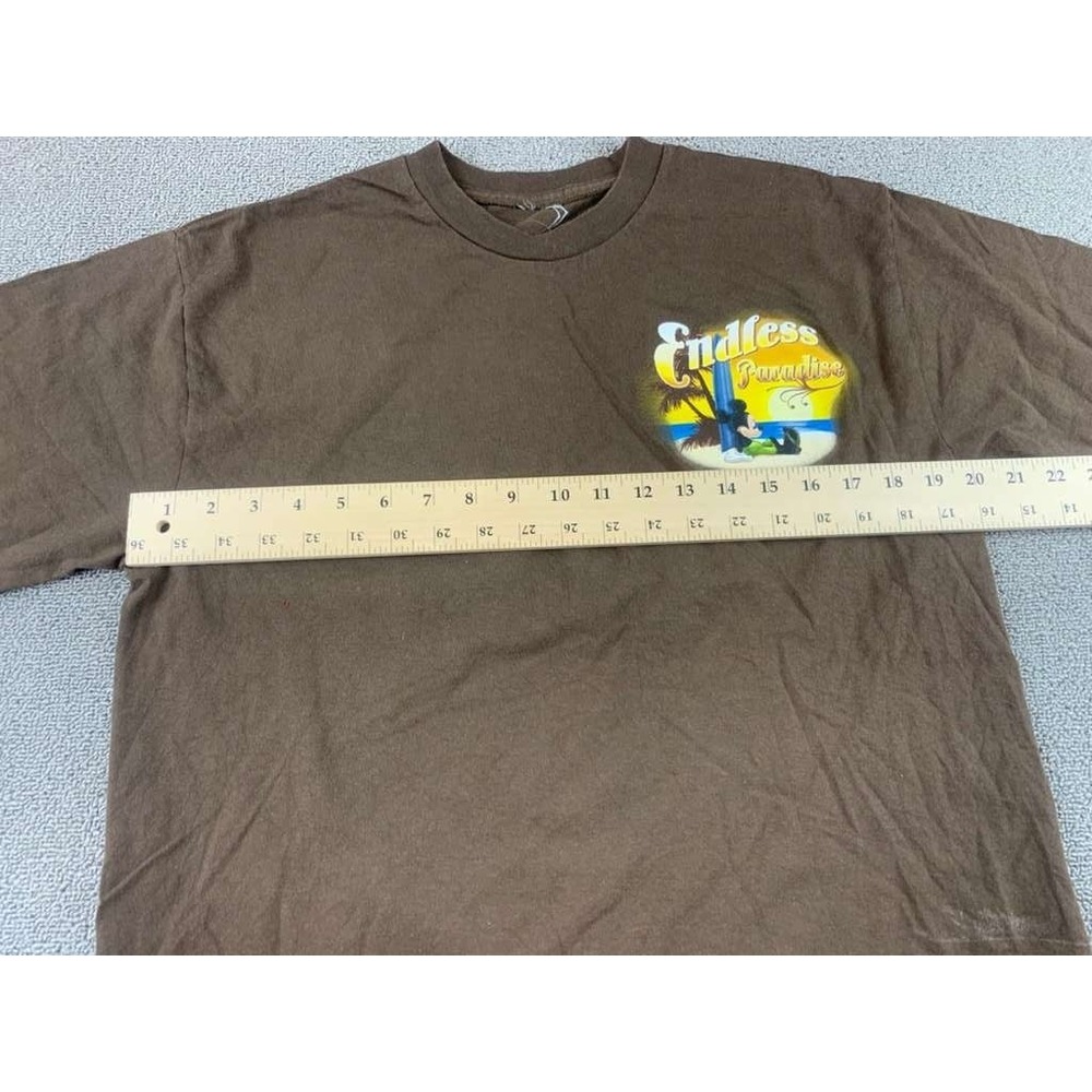 Disney Men's Size Large Brown Endless Paradise Mickey Mouse Sunset Graphic Tee - Picture 6 of 12